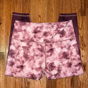 Athleta Elation Printed 7/8 Tight Mauve / Pink Ombré Leggings Women’s Size 1X